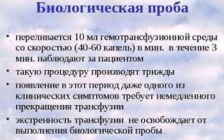 Все про биологическую пробу при переливании крови