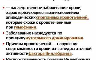 Все про Болезнь Виллебранда